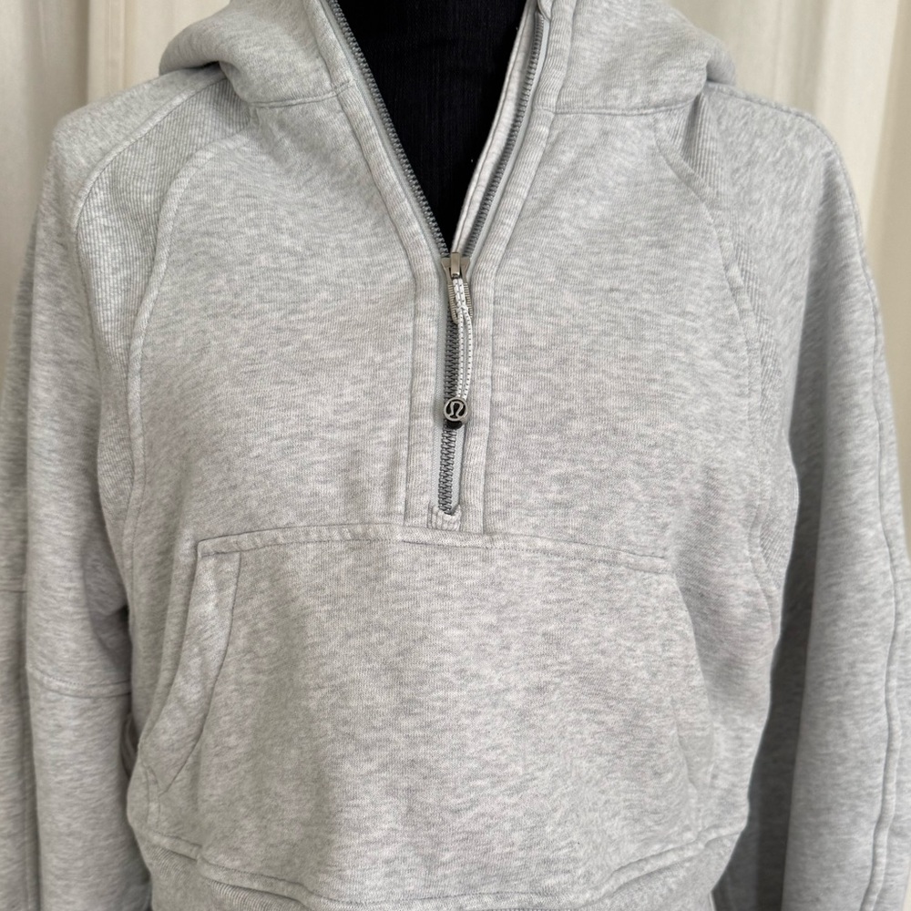 lululemon athletica Light Gray Half-Zip Hoodie Sweater